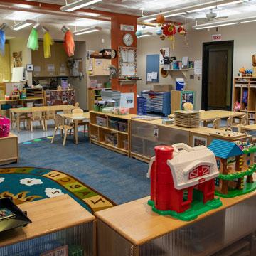 Young Preschool Classroom, showing 圆 area, art area, and quiet area. 